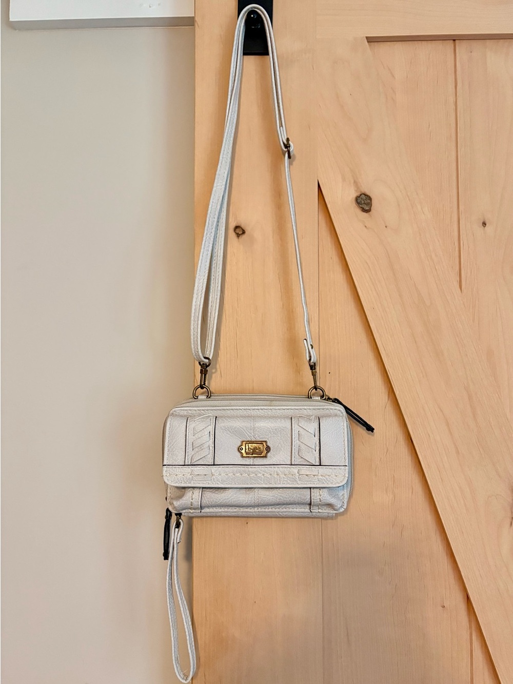 Crossbody Wristlet Bag with Gold Hardware